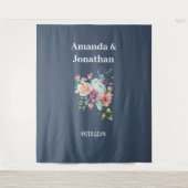 ミニマエレガントリスト・ネイビー結婚ルの背景 タペストリー (正面)