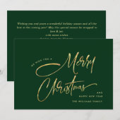ミニマエレガントリスト・ハンド書ズ・メリー・クリスマス シーズンカード (正面/裏面)