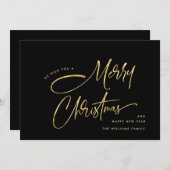 ミニマエレガントリスト・ハンド書ズ・メリー・クリスマス シーズンカード (正面/裏面)