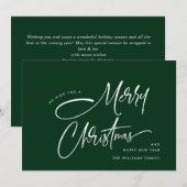 ミニマエレガントリスト・ハンド書ズ・メリー・クリスマス シーズンカード (正面/裏面)
