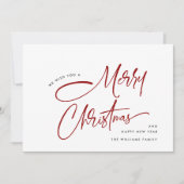 ミニマエレガントリスト・ハンド書ズ・メリー・クリスマス シーズンカード (正面)