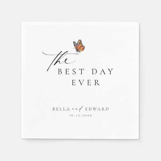 ミニマエレガントリスト・バタフ結婚ァイ スタンダードカクテルナプキン (正面)