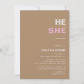 ミニマエレガントリスト・ブラウン性別が明かす 招待状 (正面)