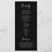 ミニマエレガントリスト・ブラックの式結婚プログラム メニュー (裏面)