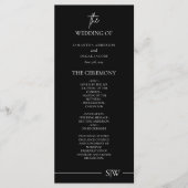 ミニマエレガントリスト・ブラックの式結婚プログラム メニュー (正面)