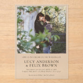 ミニマエレガントリスト モダン| Chic Photo結婚's アクリル招待状 (正面)