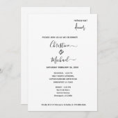 ミニマエレガントリスト・リハーサル・ディナー・招待状 招待状 (正面/裏面)