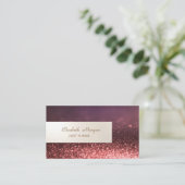 ミニマエレガントリスト、光沢、シンプルグリッター《写真》ぼけ味 名刺 (スタンド正面)