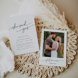 ミニマエレガントリスト「彼女が言ったYes」ブライダルシャワー 招待状