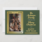 ミニマエレガントリスト |星 | Merry Christmas Photo シーズンカード (正面)