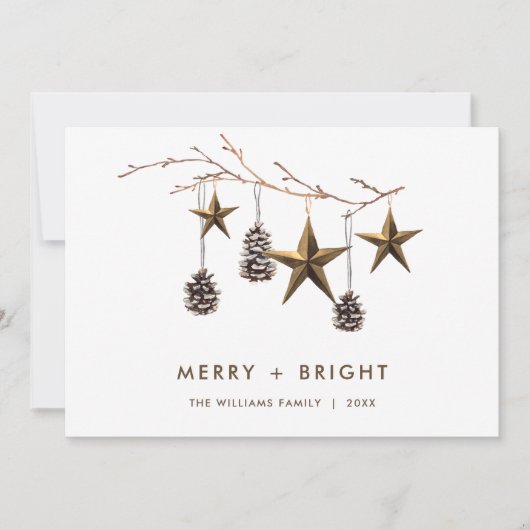 ミニマエレガントリストBohoメリークリスマスグリーティング シーズンカード (正面)