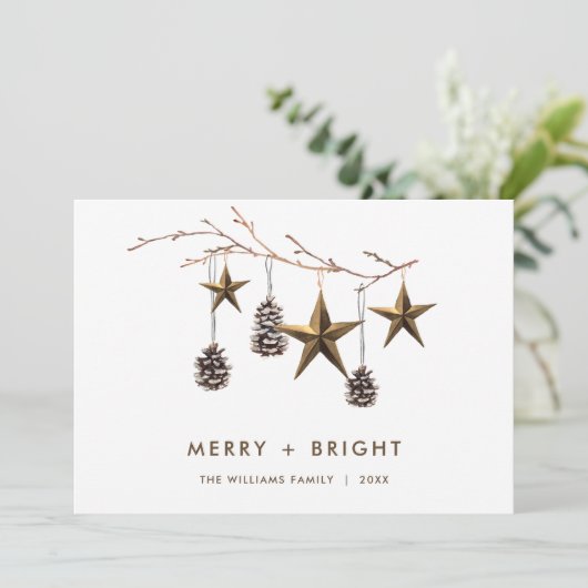 ミニマエレガントリストBohoメリークリスマスグリーティング シーズンカード (スタンド正面)