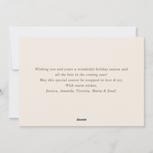 ミニマエレガントリストBohoメリークリスマスグリーティング シーズンカード (裏面)