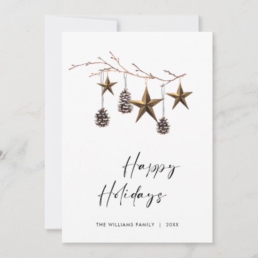 ミニマエレガントリストBohoメリークリスマスグリーティング シーズンカード (正面)