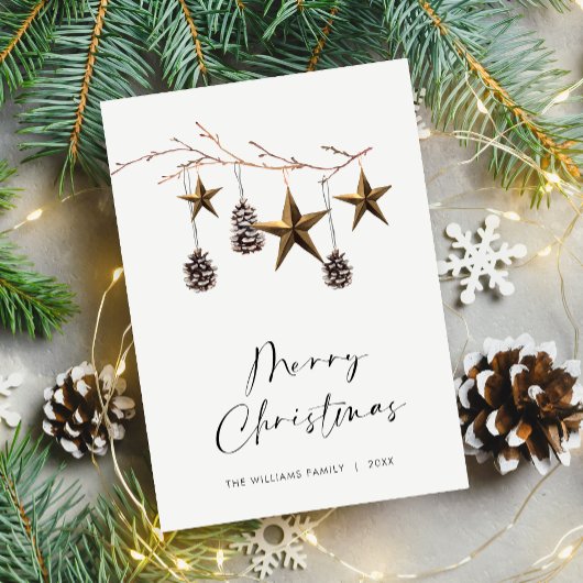 ミニマエレガントリストBohoメリークリスマスグリーティング シーズンカード