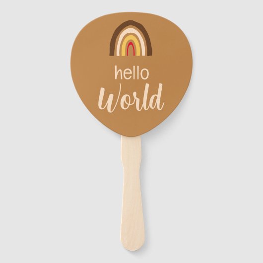 ミニマエレガントリストBohoレインボーベビーアナウンスメント ハンドファン (正面)