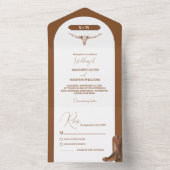 ミニマエレガントリストBoho西カウボーイ結婚ズ オールインワン招待状 (内側)