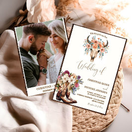 ミニマエレガントリストBoho西カウボーイ結婚ズ 招待状