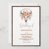 ミニマエレガントリストBoho西カウボーイ結婚ズ 招待状 (正面)