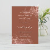 ミニマエレガントリストboho terracotta写真結婚(S) 招待状 (スタンド正面)