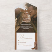 ミニマエレガントリストBoho Western Cowboy's 結婚 All オールインワン招待状 (内側)