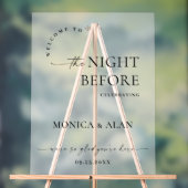 ミニマエレガントリストFROSTEDリハーサルディナー アクリルサイン (ニュートラル)