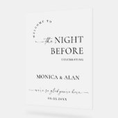 ミニマエレガントリストFROSTEDリハーサルディナー アクリルサイン (傾斜)