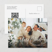 ミニマエレガントリストMerry Christmas Photo QRコード ポストカード (正面/裏面)