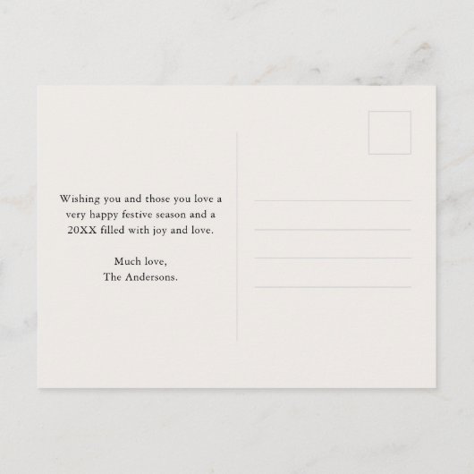 ミニマエレガントリストMerry Christmas Tree非写真 シーズンポストカード (裏面)