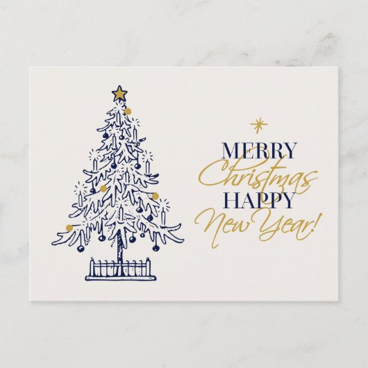 ミニマエレガントリストMerry Christmas Tree非写真 シーズンポストカード (正面)