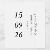 ミニマエレガントリストMonogramの日付を保結婚存 ワインラベル (シングルラベル)