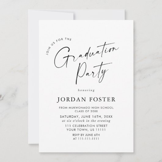 ミニマエレガントリストPHOTO卒業パーティー 招待状 (正面)