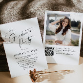 ミニマエレガントリストPHOTO卒業パーティーQRコード 招待状