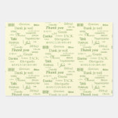 ミニマエレガントリストPolyglot "Thank You" カラフル ラッピングペーパーシート (正面)