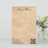 ミニマエレガントリストqrコード事業kraft brown 便箋 (スタンド正面)