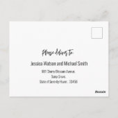 💍ミニマエレガントリストRSVPとゲスト数 ポストカード (裏面)