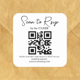 ミニマエレガントリストrsvp qrコー結婚ド スクエアシール