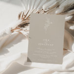 ミニマエレガントリストTaupe & Whiteフローラ結婚ズ 招待状<br><div class="desc">毎週新しいデザインを追加！</div>