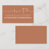 ミニマエレガントリストTerracottaの結婚ウェブサイト エンクロージャーカード (正面/裏面)