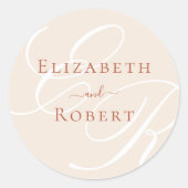 ミニマエレガントリストTerracottaモノグラム結婚ズ ラウンドシール (正面)