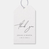 ミニマエレガントリストThank You Black Script 結婚's ギフトタグ (正面)