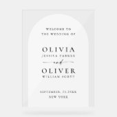 ミニマエレガントリストWELCOME Arched結婚's アクリルサイン (正面)