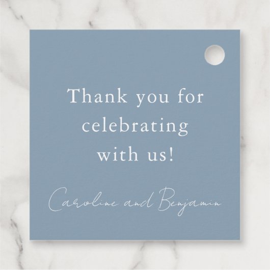 ミニマエレガントリス結婚トの埃っぽいブルー フェイバータグ (裏面)