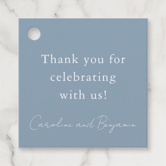 ミニマエレガントリス結婚トの埃っぽいブルー フェイバータグ (正面)