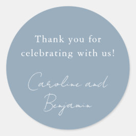 ミニマエレガントリス結婚トの埃っぽいブルー ラウンドシール