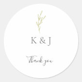 ミニマエレガントリス結婚トの感謝の葉の緑 ラウンドシール (正面)