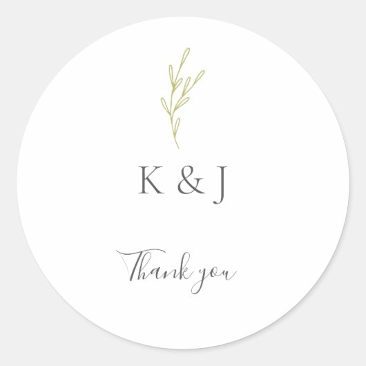 ミニマエレガントリス結婚トの感謝の葉の緑 ラウンドシール (正面)