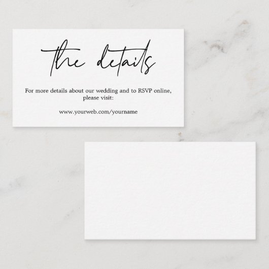 ミニマエレガントリス結婚トの書道サイト エンクロージャーカード (正面/裏面)