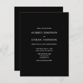 ミニマエレガントリス結婚トの インビテーションポストカード (正面/裏面)