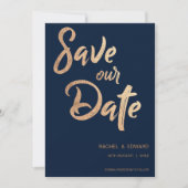 ミニマエレガントリフェイクバラ結婚金ゴールド セーブザデート (正面)